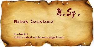 Misek Szixtusz névjegykártya
